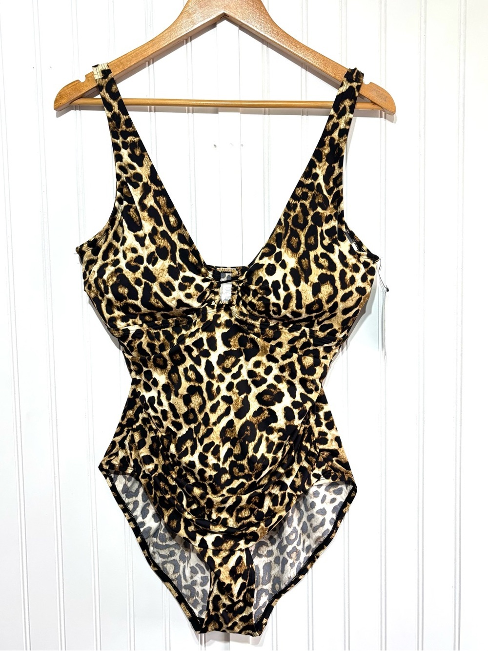 Lauren Ralph Lauren Leopard Print One Piece Swimsuit Size 16 NWT